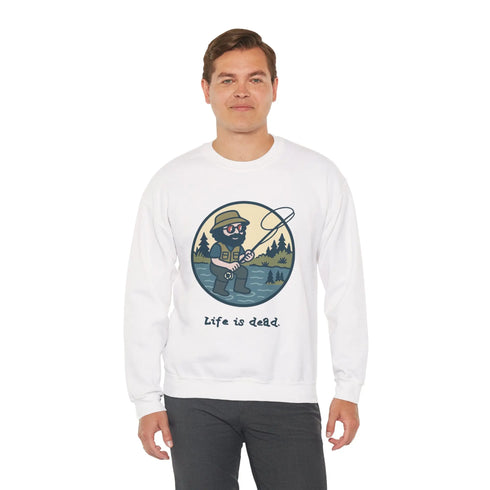 Grateful Dead - Fly Fishin' Jerry | Life is dead. Crewneck Sweatshirt - StealieShop